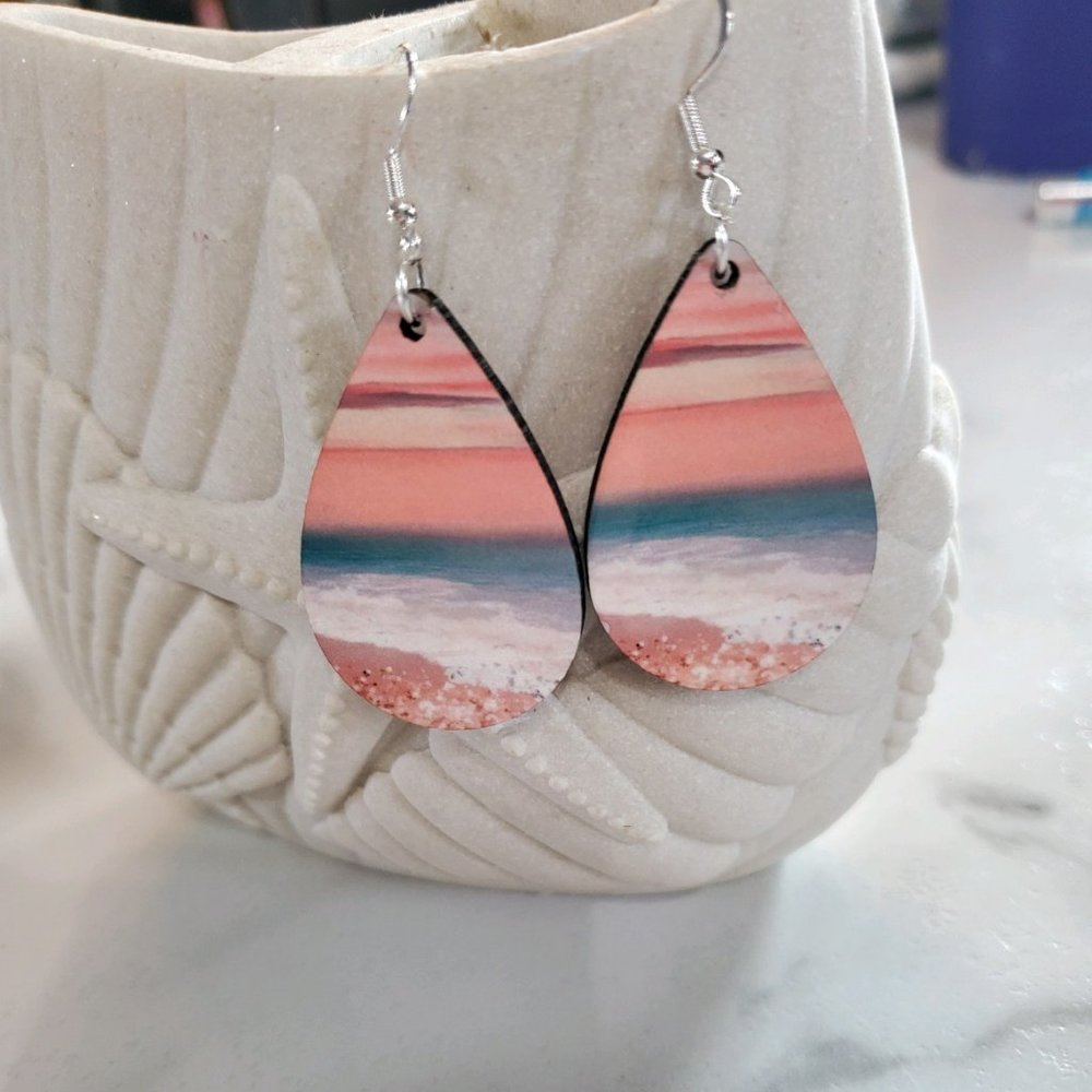 Pink Sand & Sky teardrop earrings